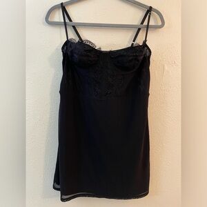 NWT Whimsigoth fitted lace corset top black lingerie mini dress witchy sexy
